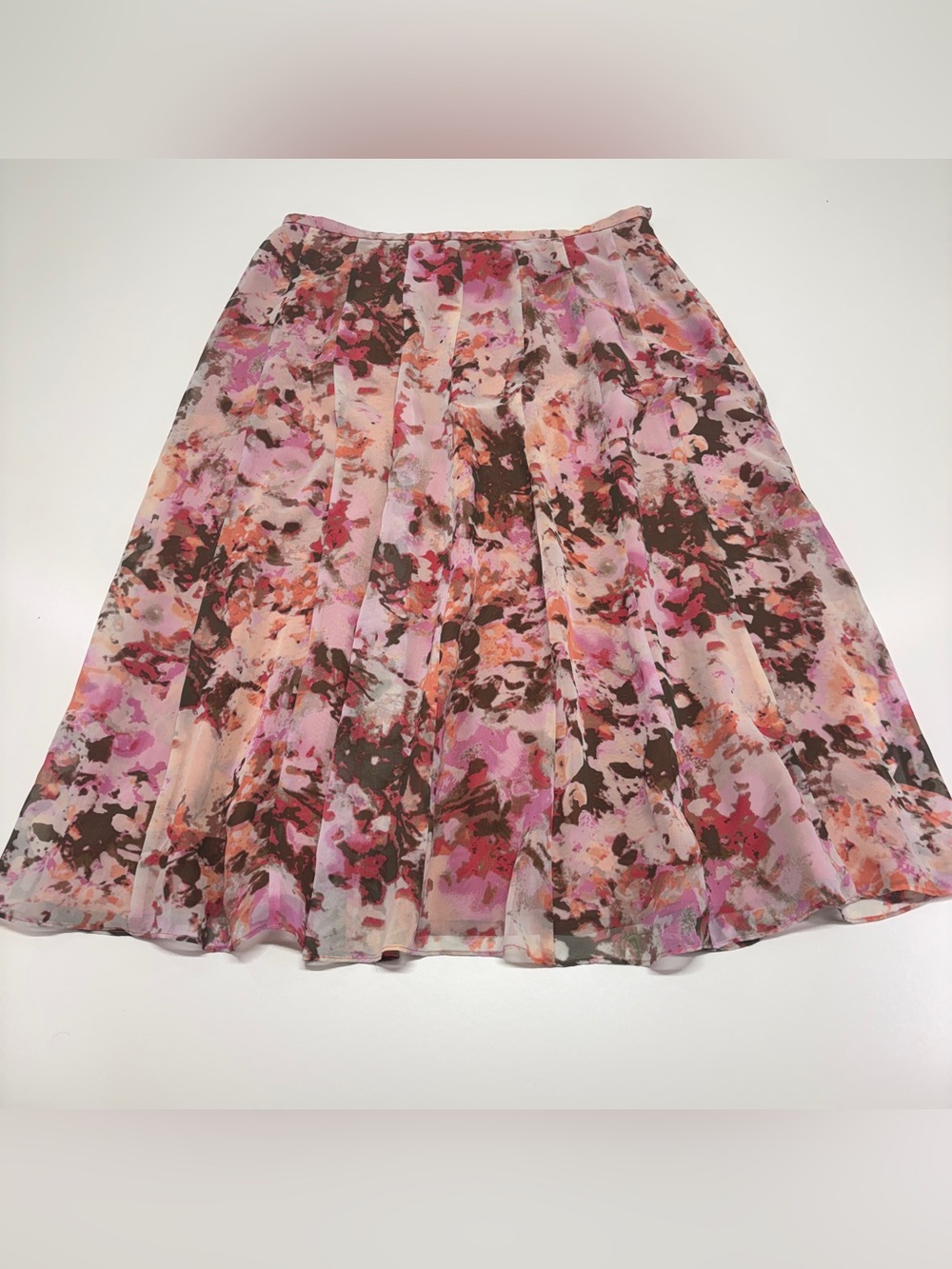 Coldwater Creek Floral A-Line Midi Skirt Cottagecore Romantic Garden Party 14